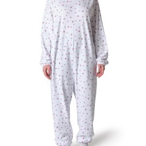 Pigiama sanitario invernale donna con cerniera posteriore - Cuore rosa