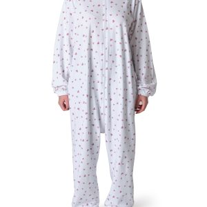 Pigiama sanitario invernale donna con cerniera anteriore - Cuore rosa