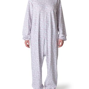 Pigiama sanitario invernale donna con cerniera posteriore fino al davanti - Fiore