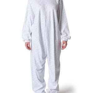 Pigiama sanitario invernale donna con cerniera posteriore - Provenzale due colori rosa e verde