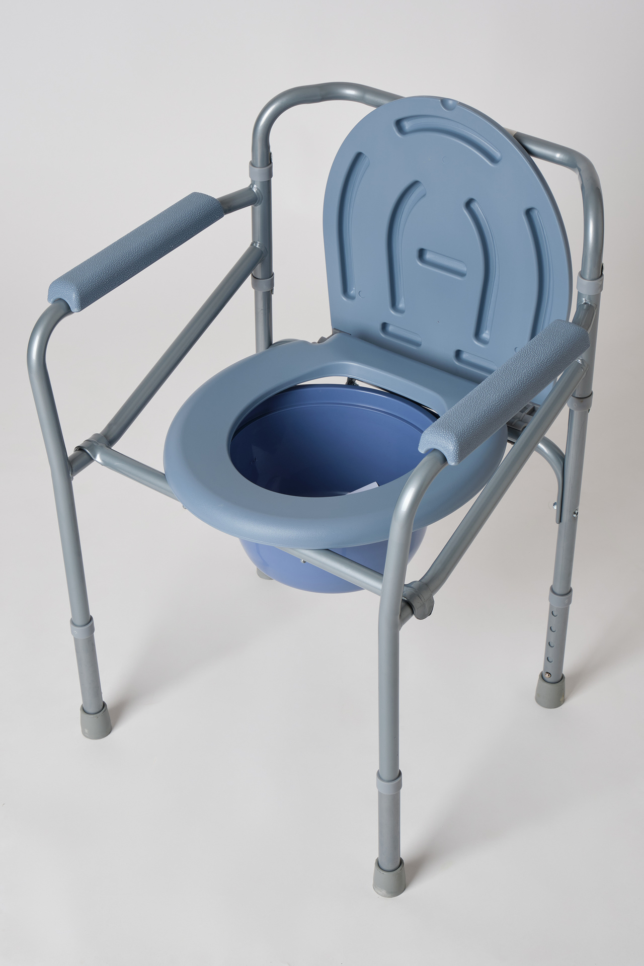 Sedia WC disabili e anziani regolabile in altezza – 2 in 1: rialzo WC e sedia WC con secchio - immagine 5