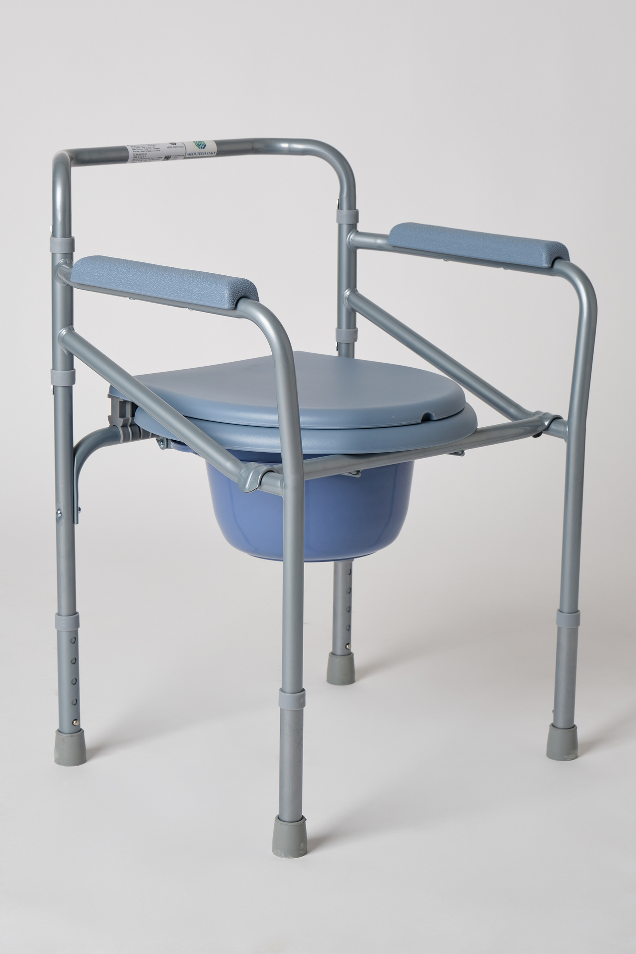 Sedia WC disabili e anziani regolabile in altezza – 2 in 1: rialzo WC e sedia WC con secchio - immagine 2