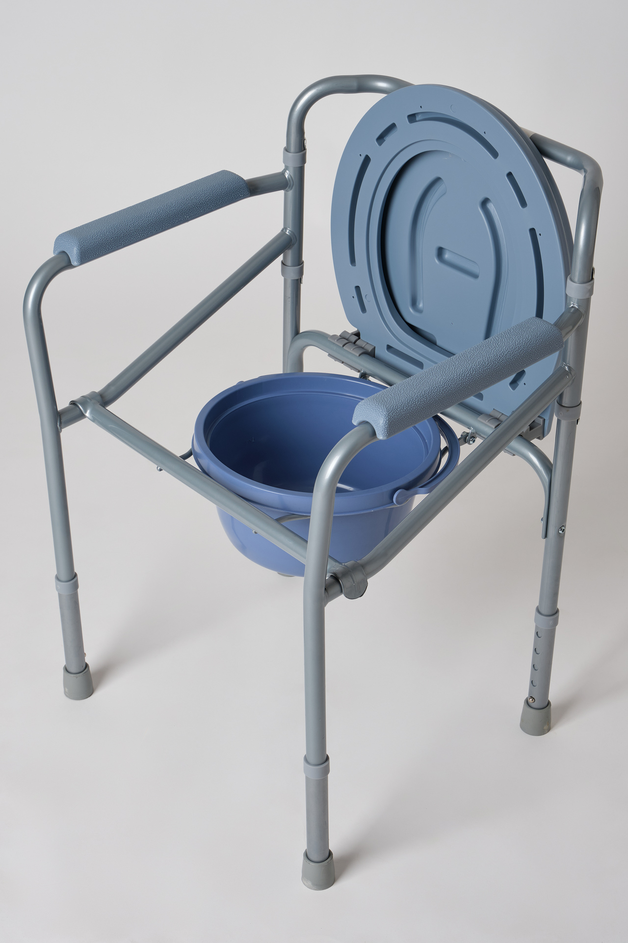 Sedia WC disabili e anziani regolabile in altezza – 2 in 1: rialzo WC e sedia WC con secchio - immagine 6